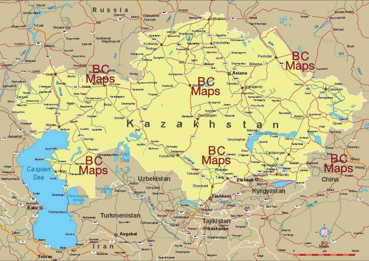 Казахстан карте города 