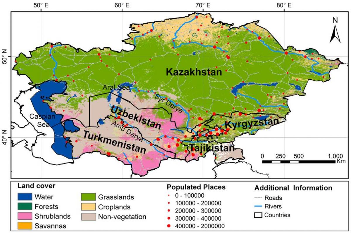 карта Казахстана климат