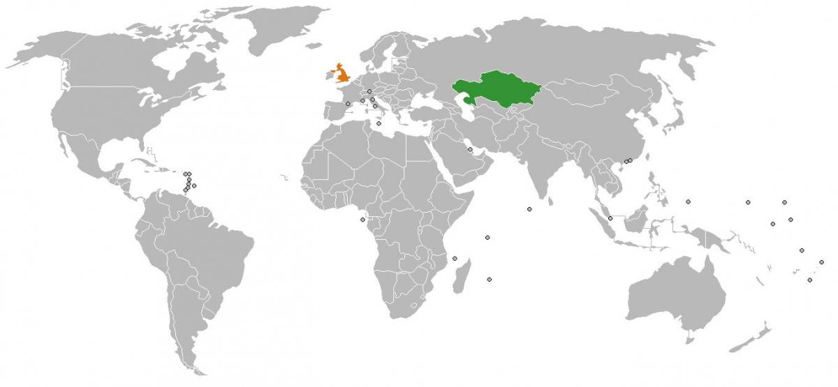Расположение Казахстана на карте мира