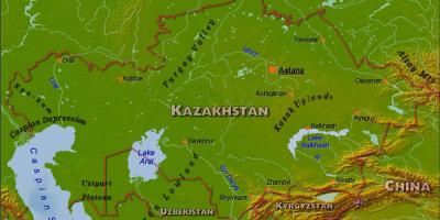 Карта Казахстана физическая