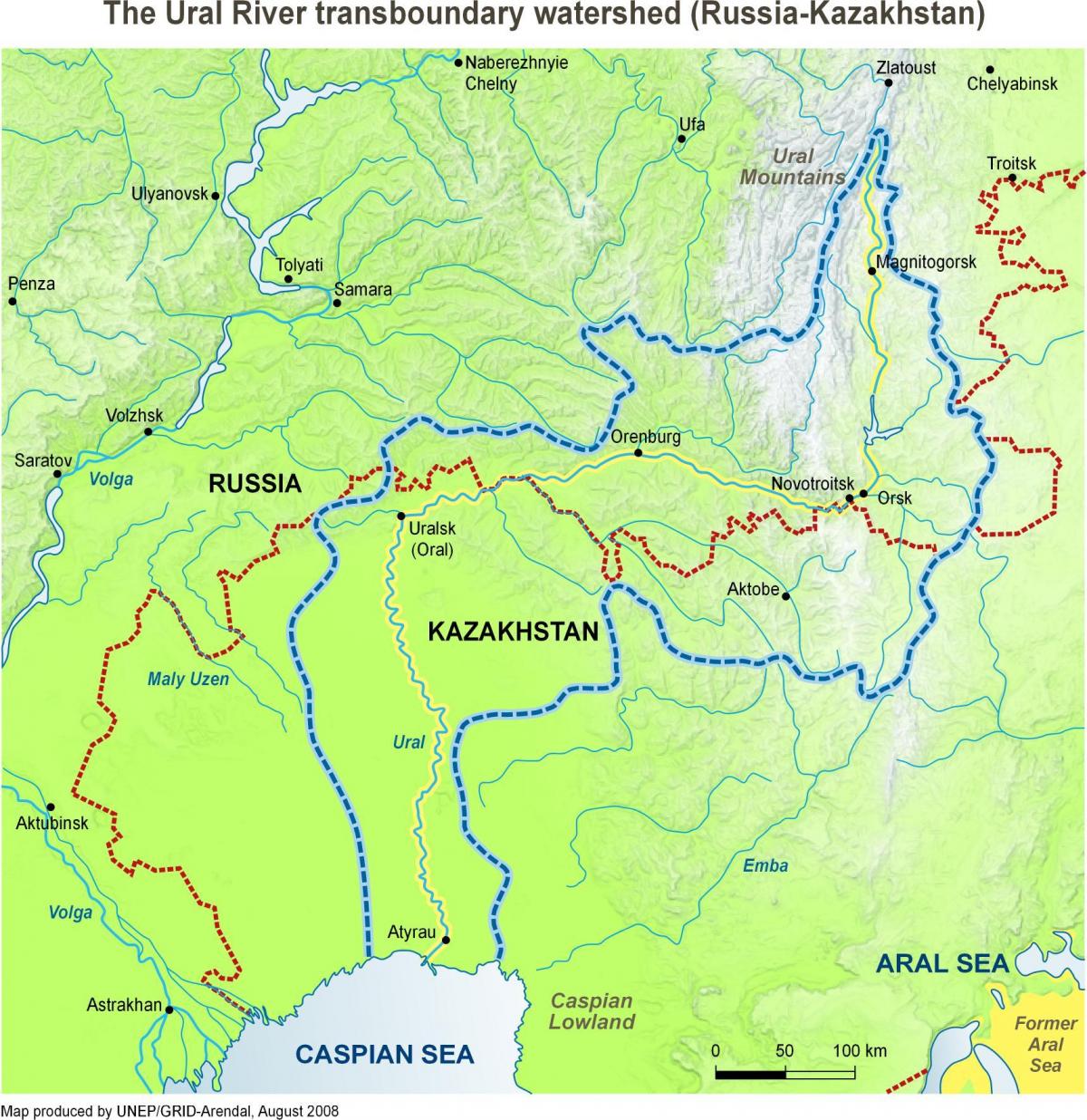 карта реки Казахстана 